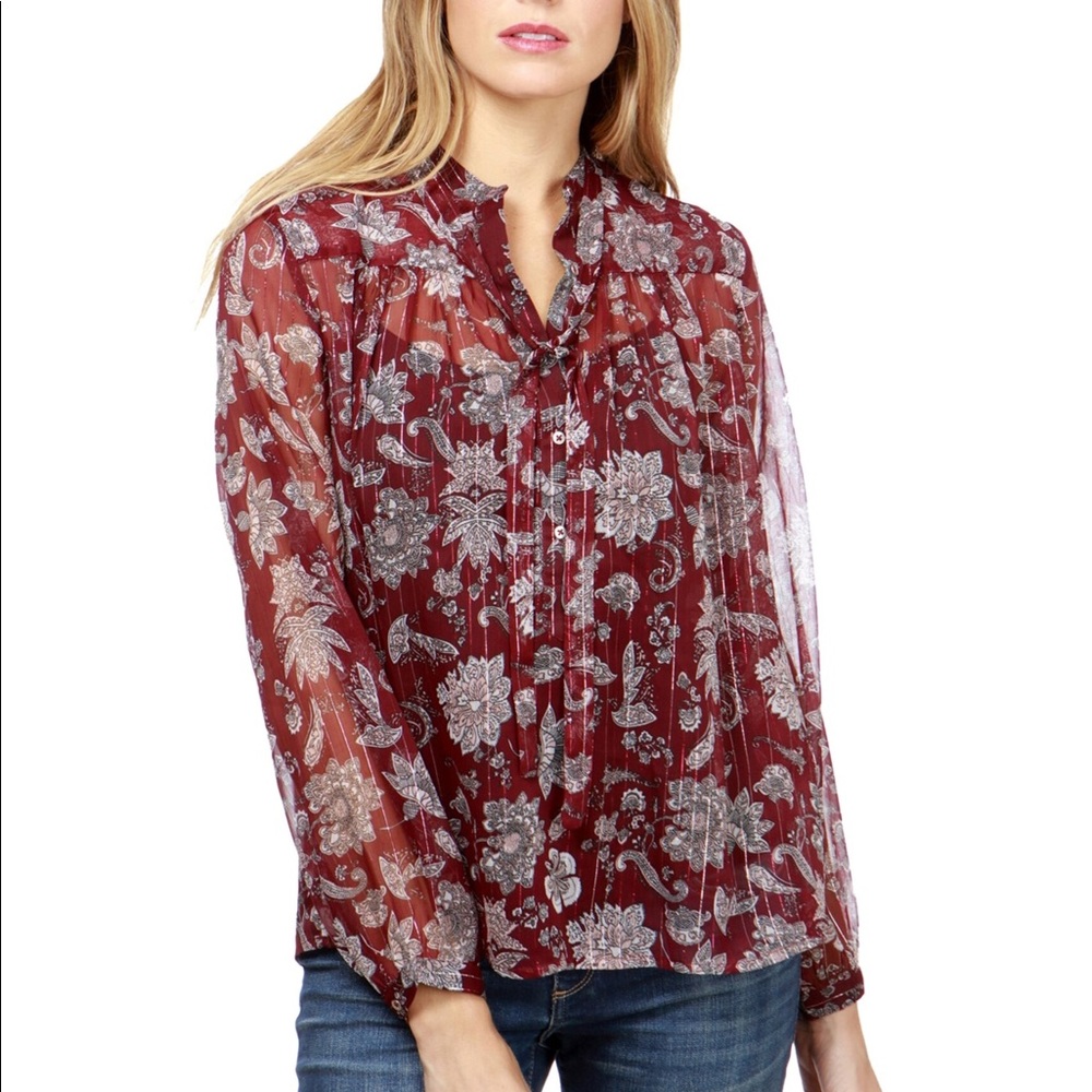 Lucky Brand Printed Blouse Size XL
